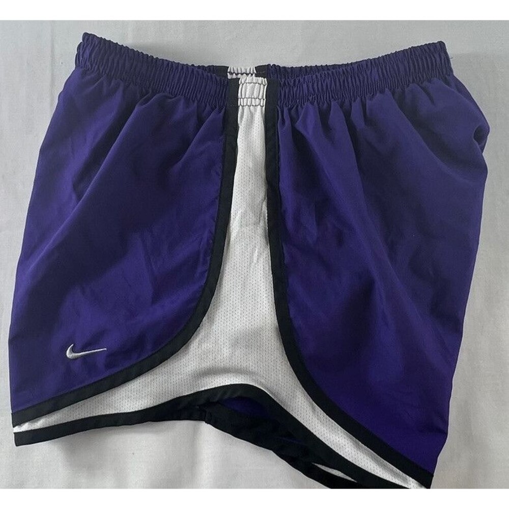 Nike Womens Purple White 3" Inseam Dri-Fit Athletic Lined Running Shorts Size M
